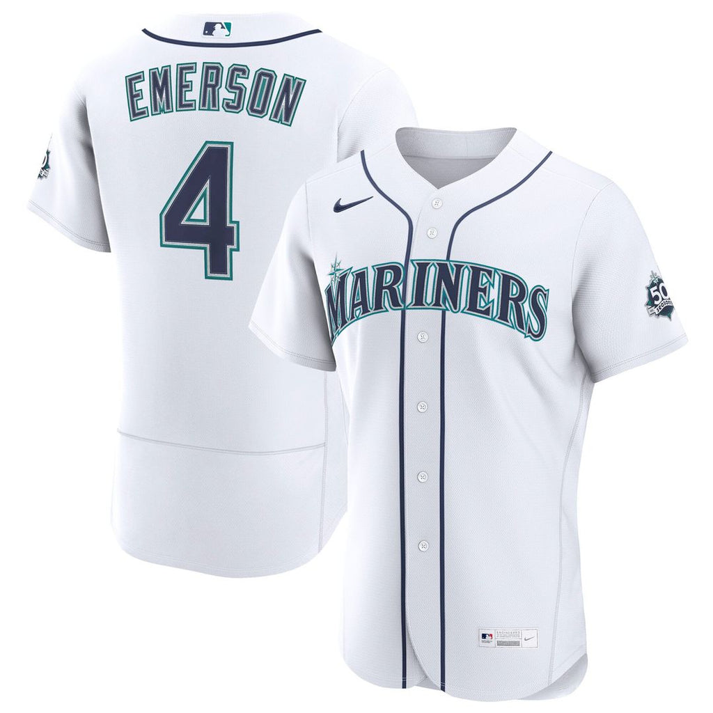 Colt Emerson Seattle Mariners Home 50th Season Jersey - White