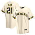 Dustin May Milwaukee Brewers Home Jersey - Cream