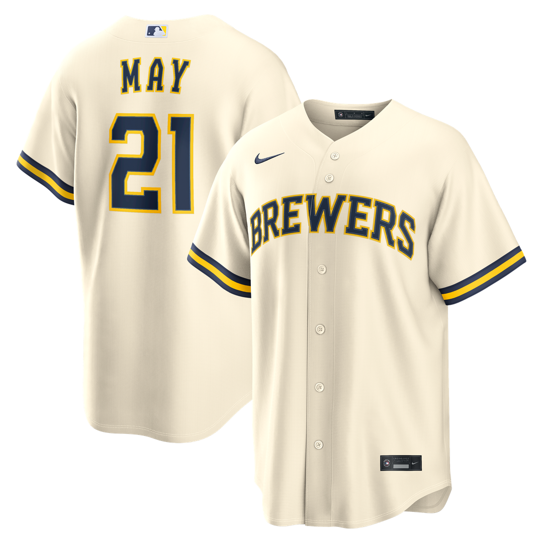 Dustin May Milwaukee Brewers Home Jersey - Cream