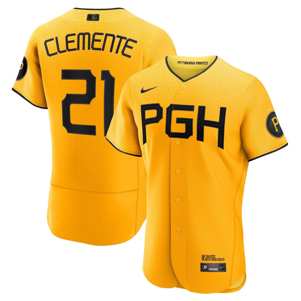 Roberto Clemente Pittsburgh Pirates Authentic Player Jersey - Gold