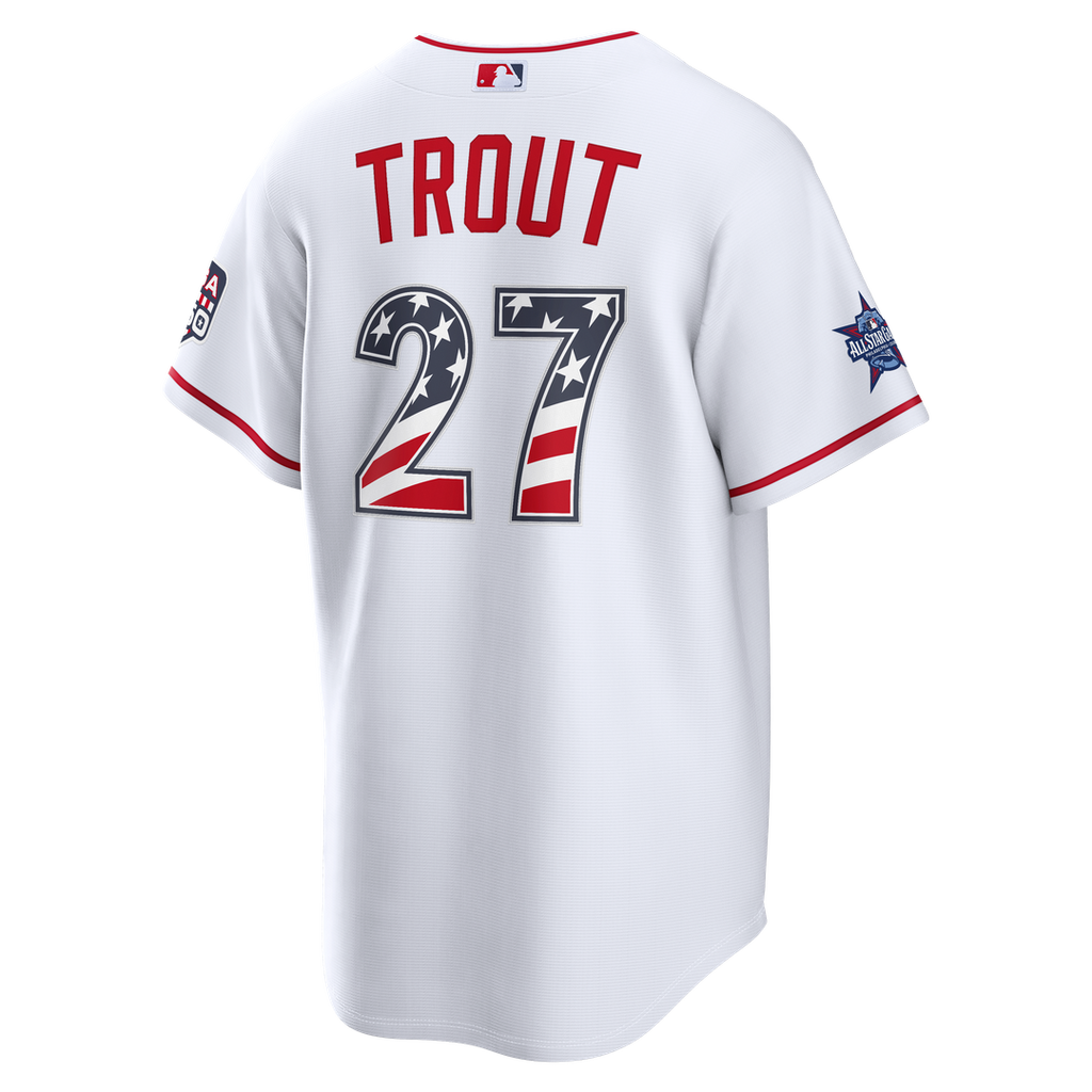 2026 All-Star Edition Stars & Stripes Los Angeles Angels Mike Trout White Jersey