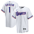 Texas Rangers #1 Groom Home Jersey - White