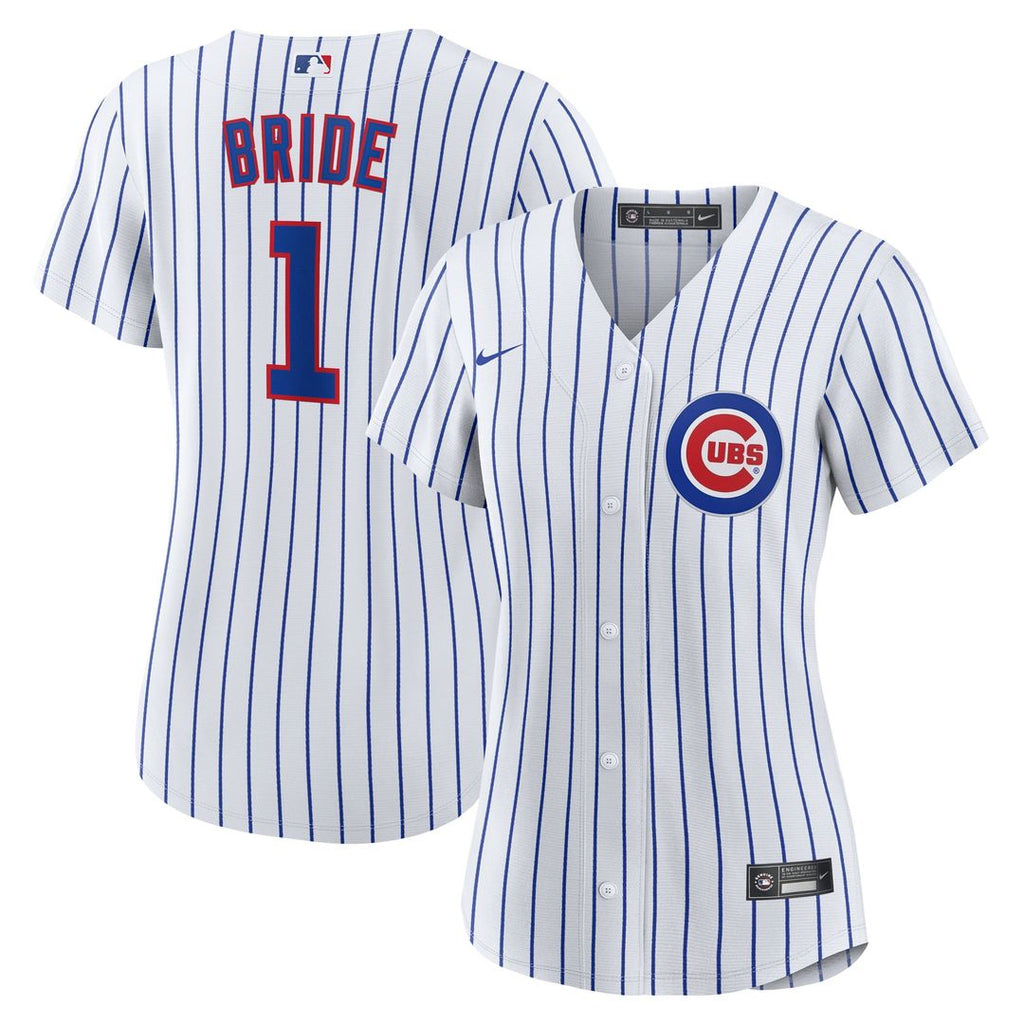 Chicago Cubs Women's #1 Bride Home Jersey - White