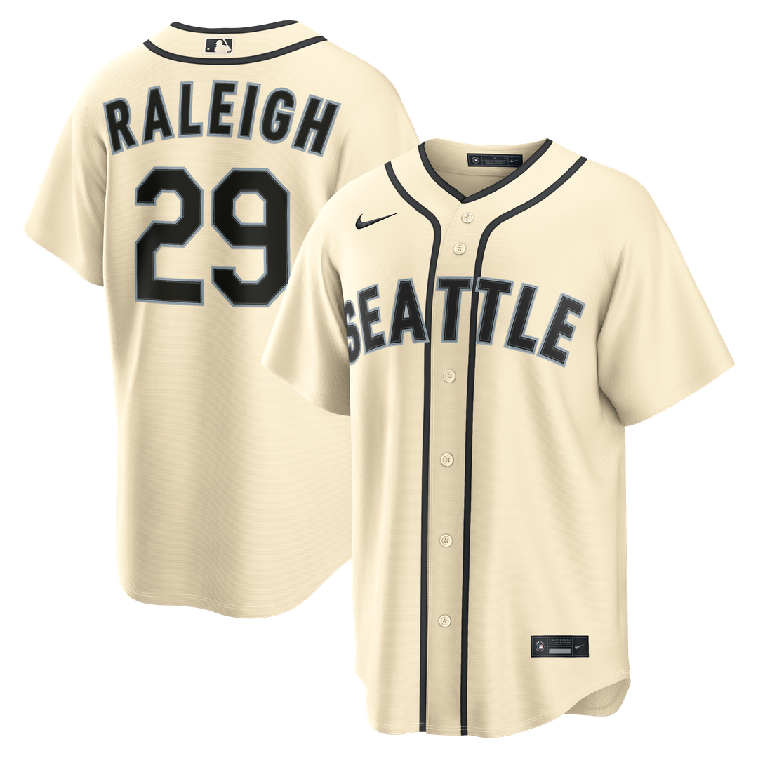 Cal Raleigh Seattle Mariners Alternate Jersey - Cream