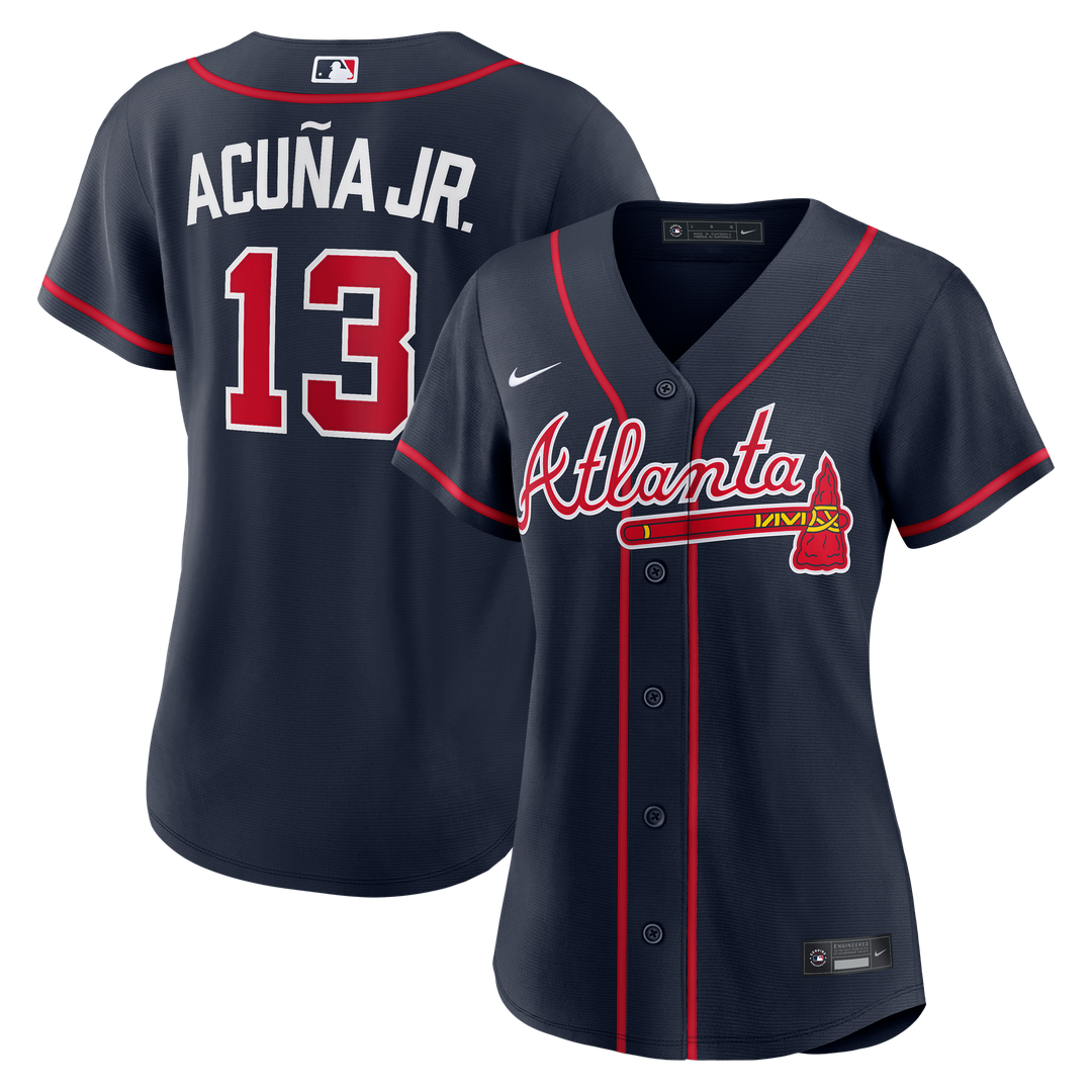 Ronald Acuña Jr. Atlanta Braves Women's Alternate Jersey - Navy
