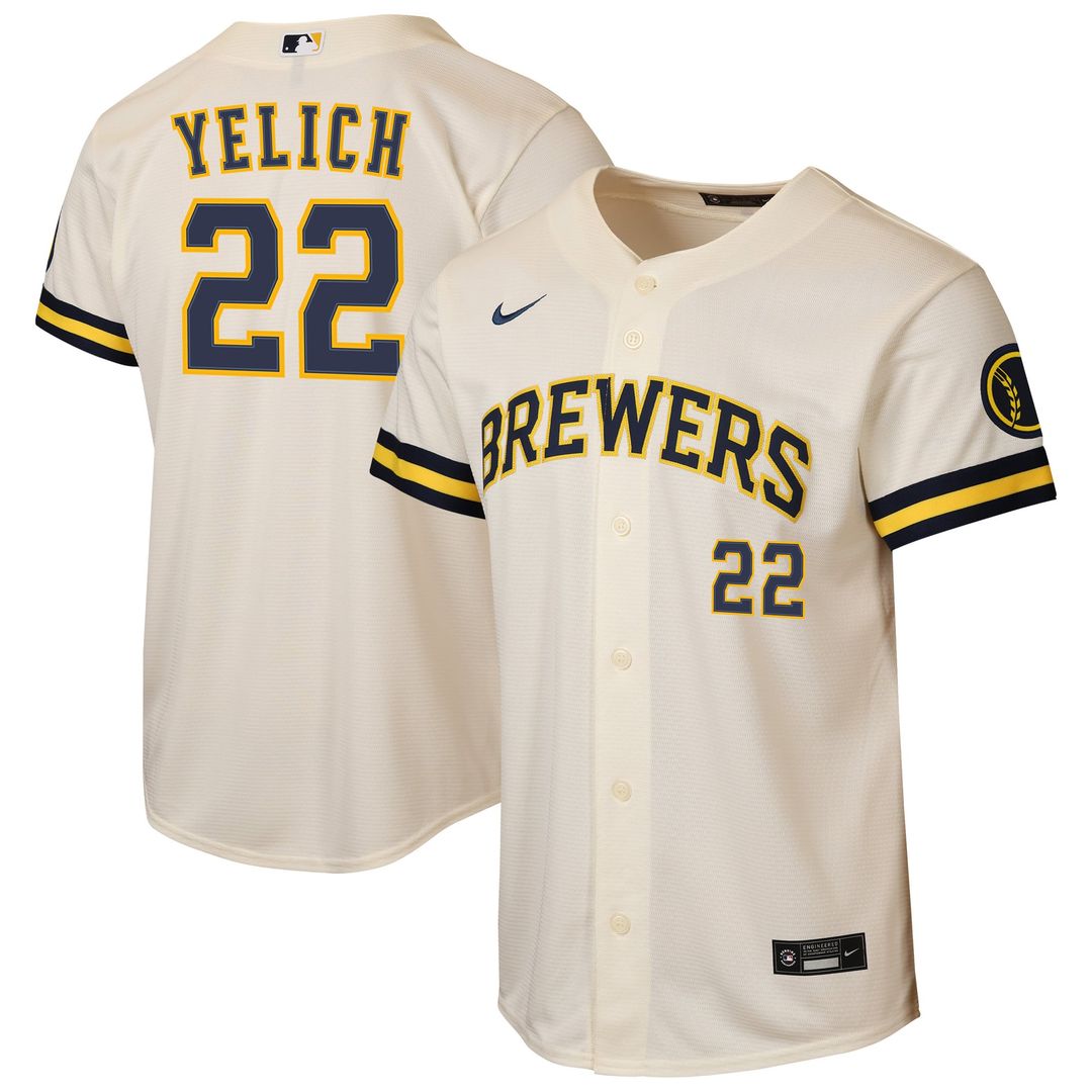 Christian Yelich Milwaukee Brewers Youth Road Jersey - Powder Blue