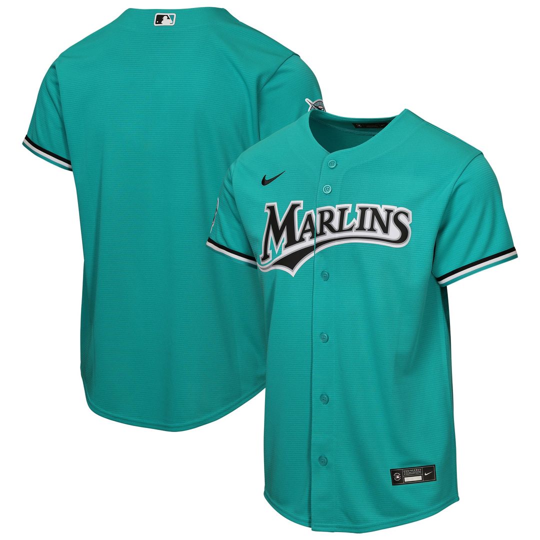 Miami Marlins Youth Alternate Jersey - Teal