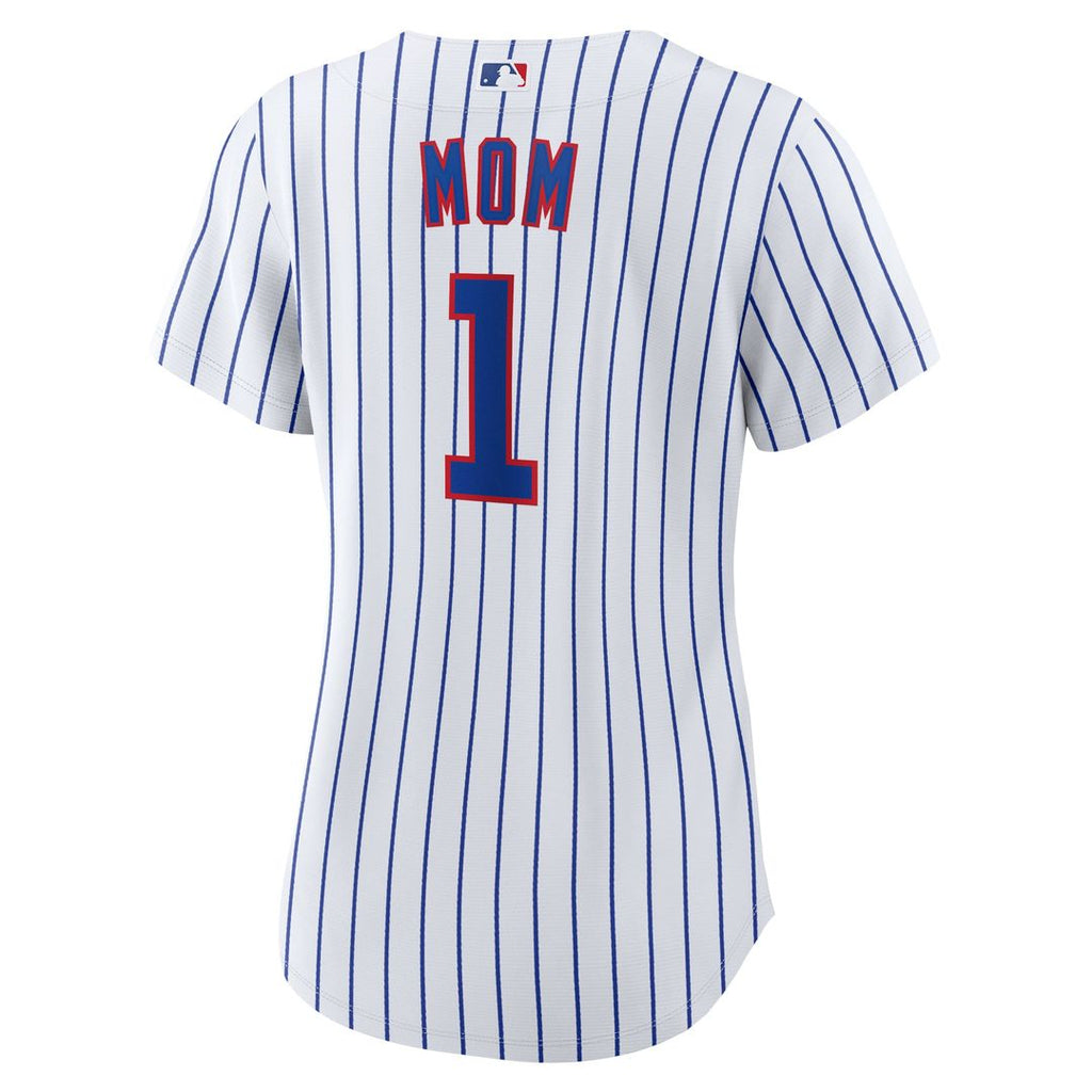 Chicago Cubs Women's #1 Mom Home Jersey - White