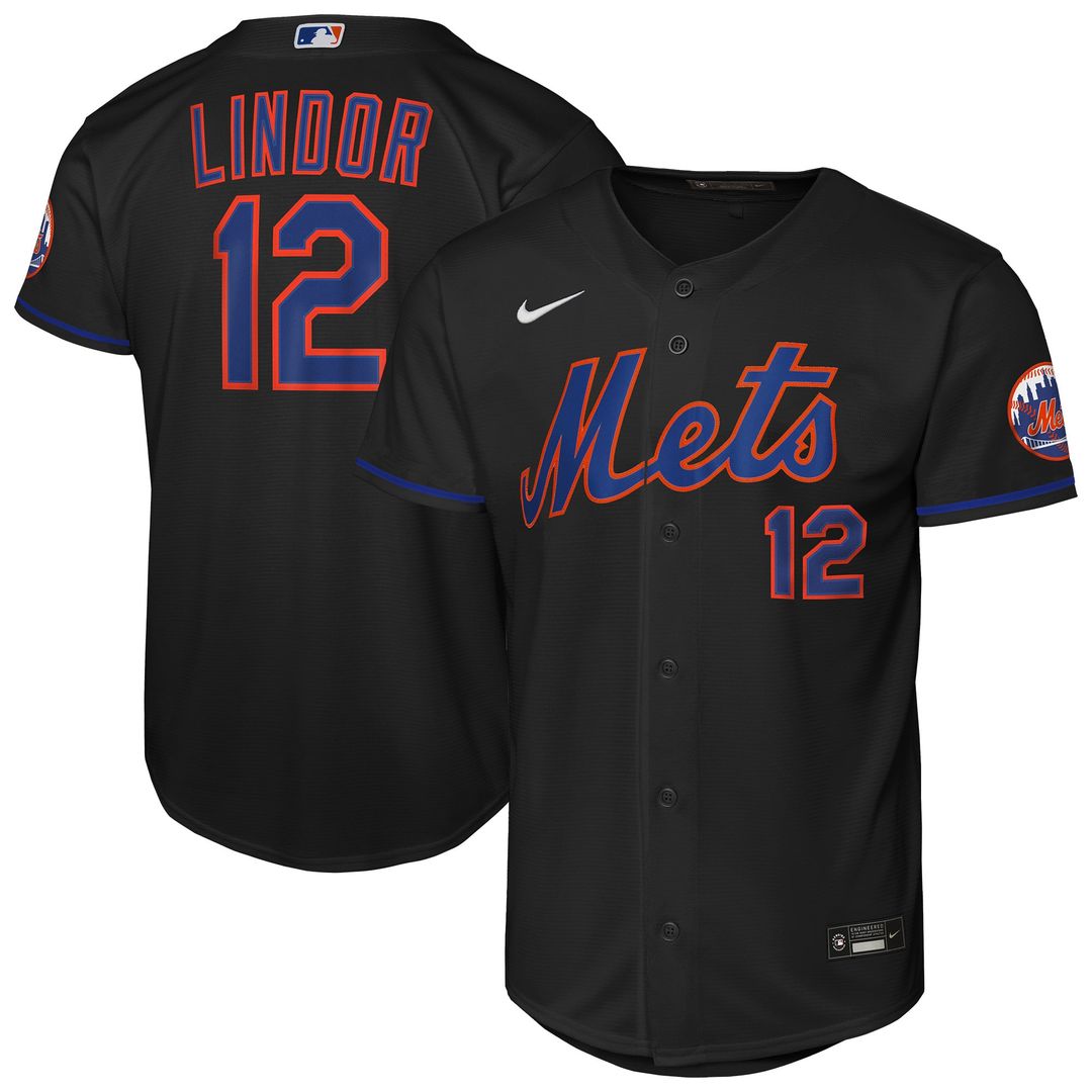 Francisco Lindor New York Mets Youth Alternate Jersey - Black