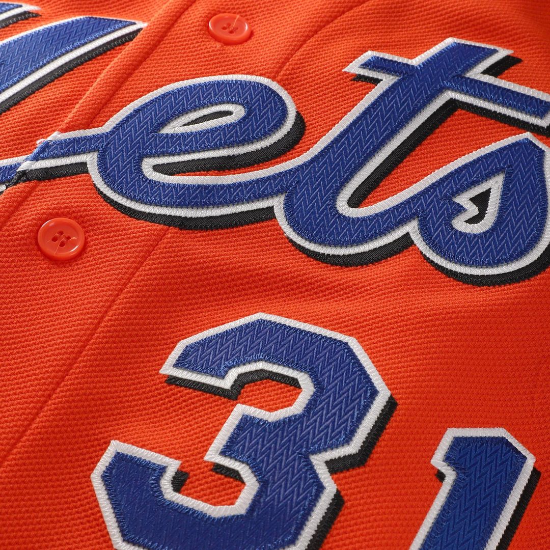 Mike Piazza New York Mets Mesh Batting Practice Button-Up Jersey - Orange