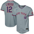 Francisco Lindor New York Mets Youth Road Jersey - Gray
