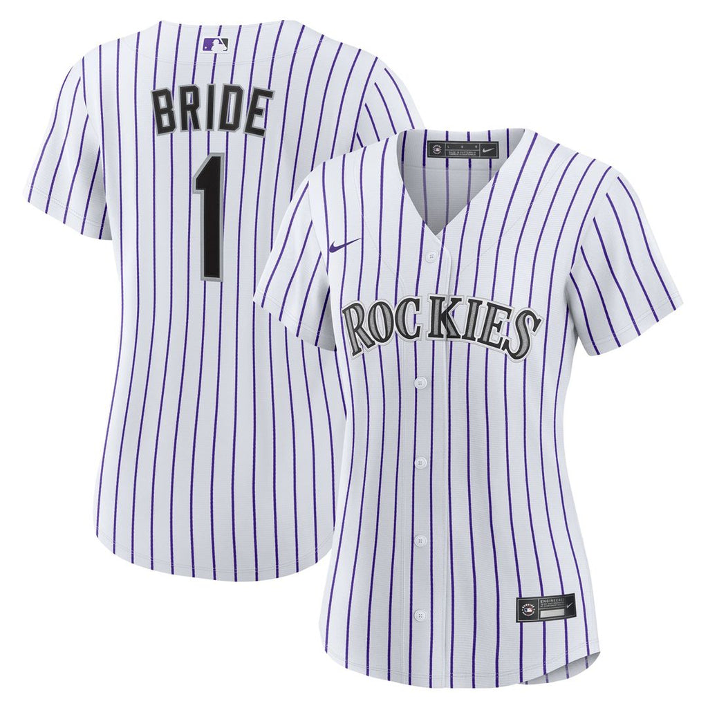 Colorado Rockies Women's #1 Bride Home Jersey - White