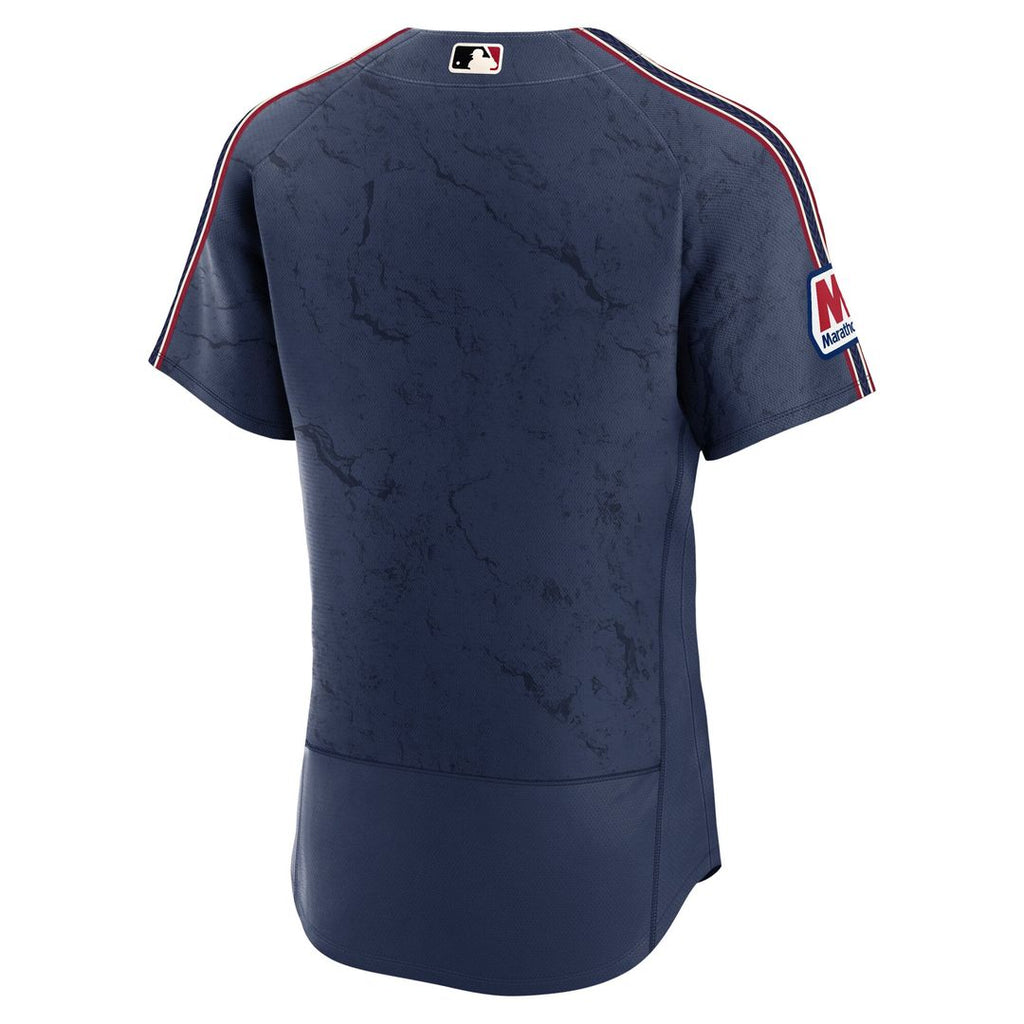 Cleveland Guardians Authentic Sponsor Patch Jersey - Navy
