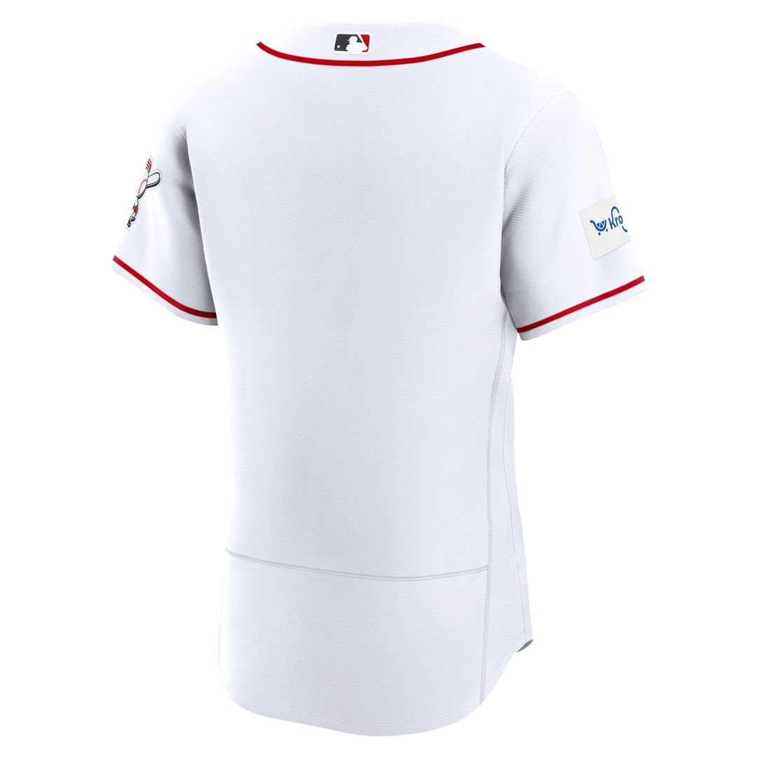 Cincinnati Reds Home Sponsor Patch Jersey - White