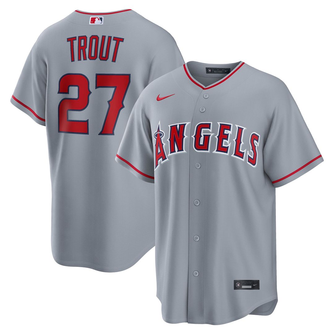 Mike Trout Los Angeles Angels Road Jersey - Gray
