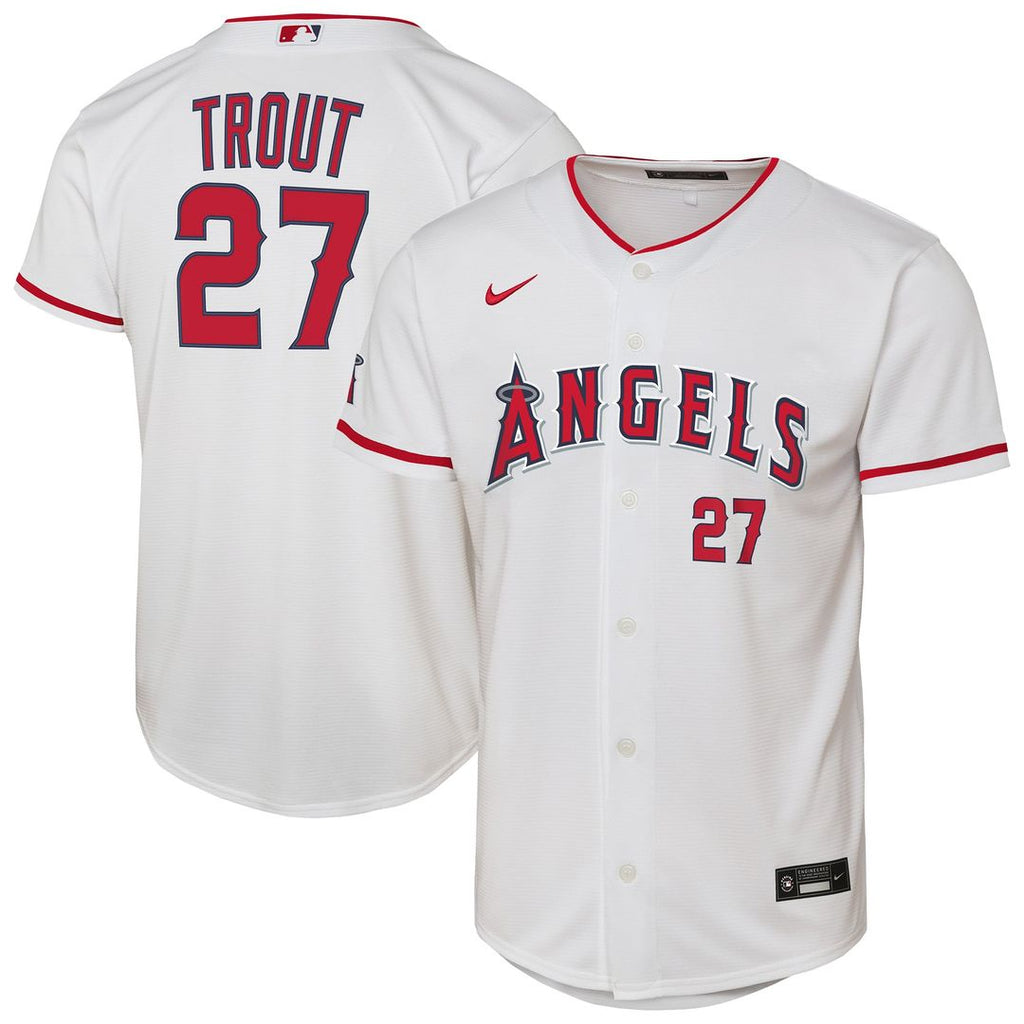Mike Trout Los Angeles Angels Youth Home Jersey - White