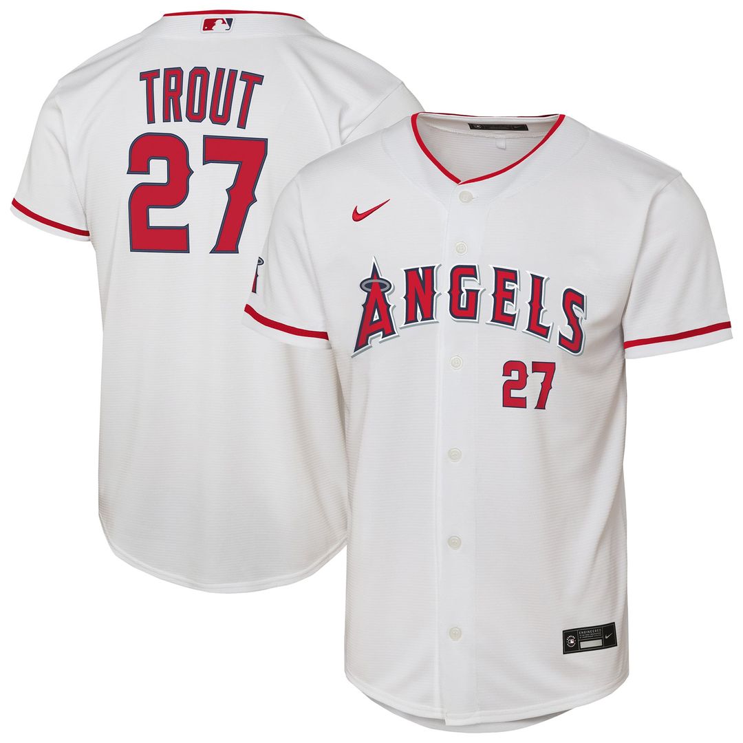 Mike Trout Los Angeles Angels Youth Home Jersey - White