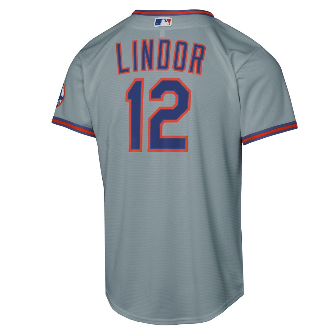 Francisco Lindor New York Mets Youth Road Jersey - Gray