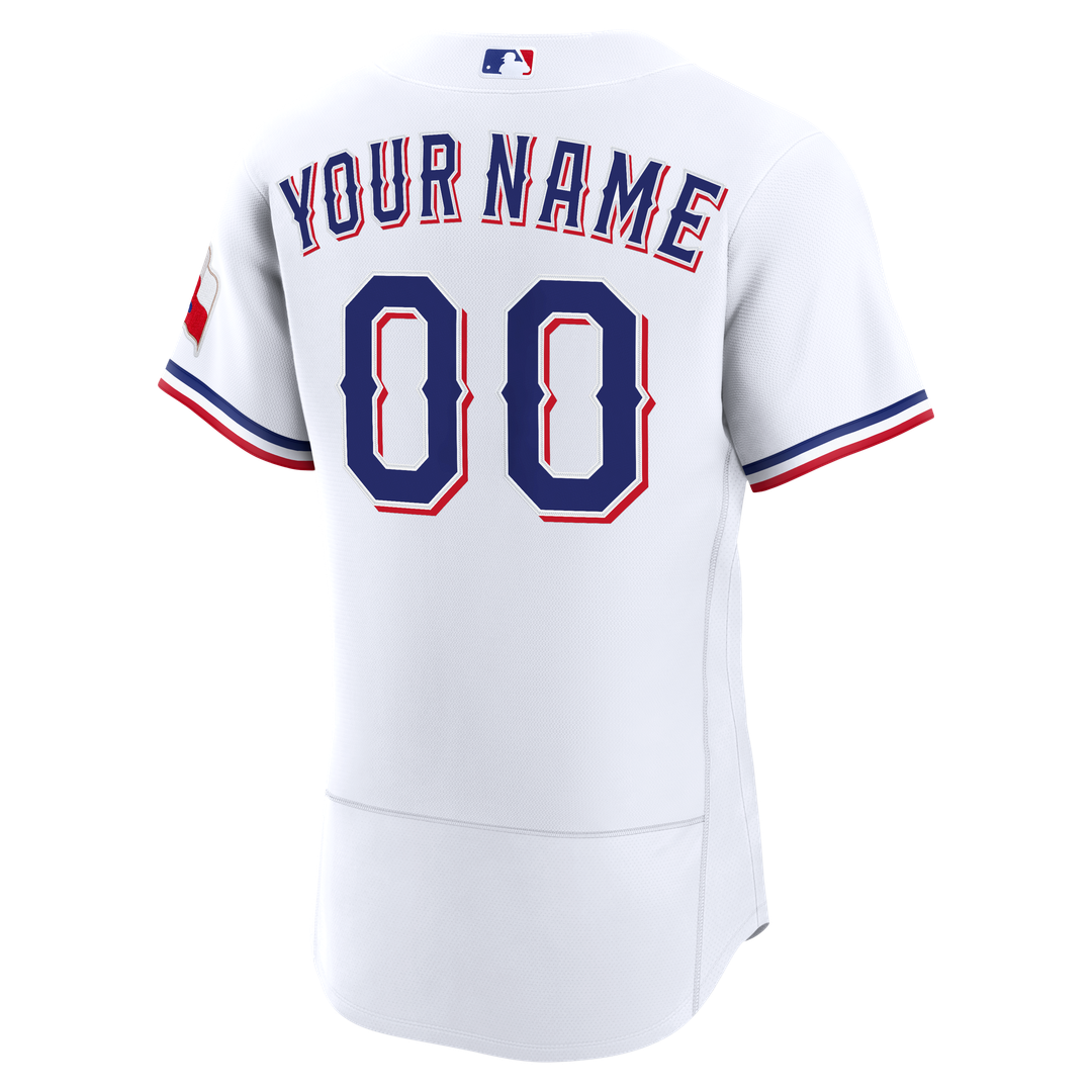 Texas Rangers Home Authentic Custom Jersey - White