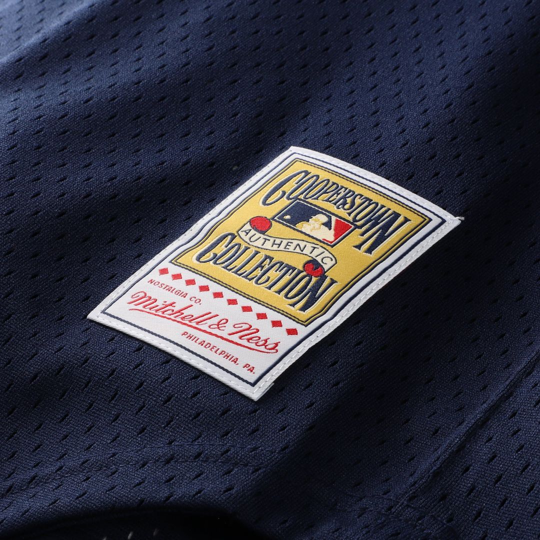 Rickey Henderson New York Yankees Mesh Batting Practice Button-Up Jersey - Navy
