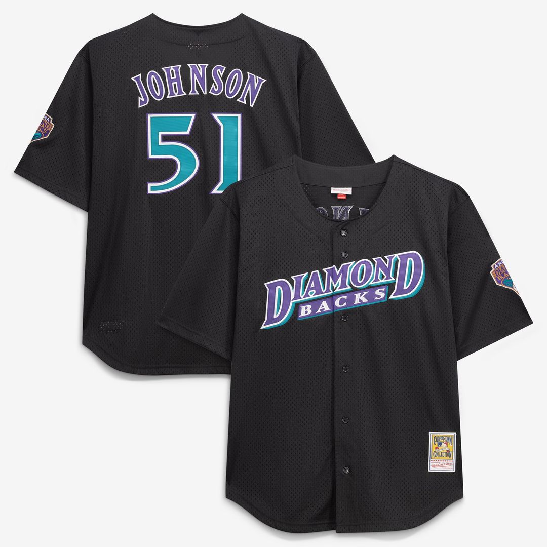 Randy Johnson Arizona Diamondbacks Big & Tall Cooperstown Mesh Jersey - Black