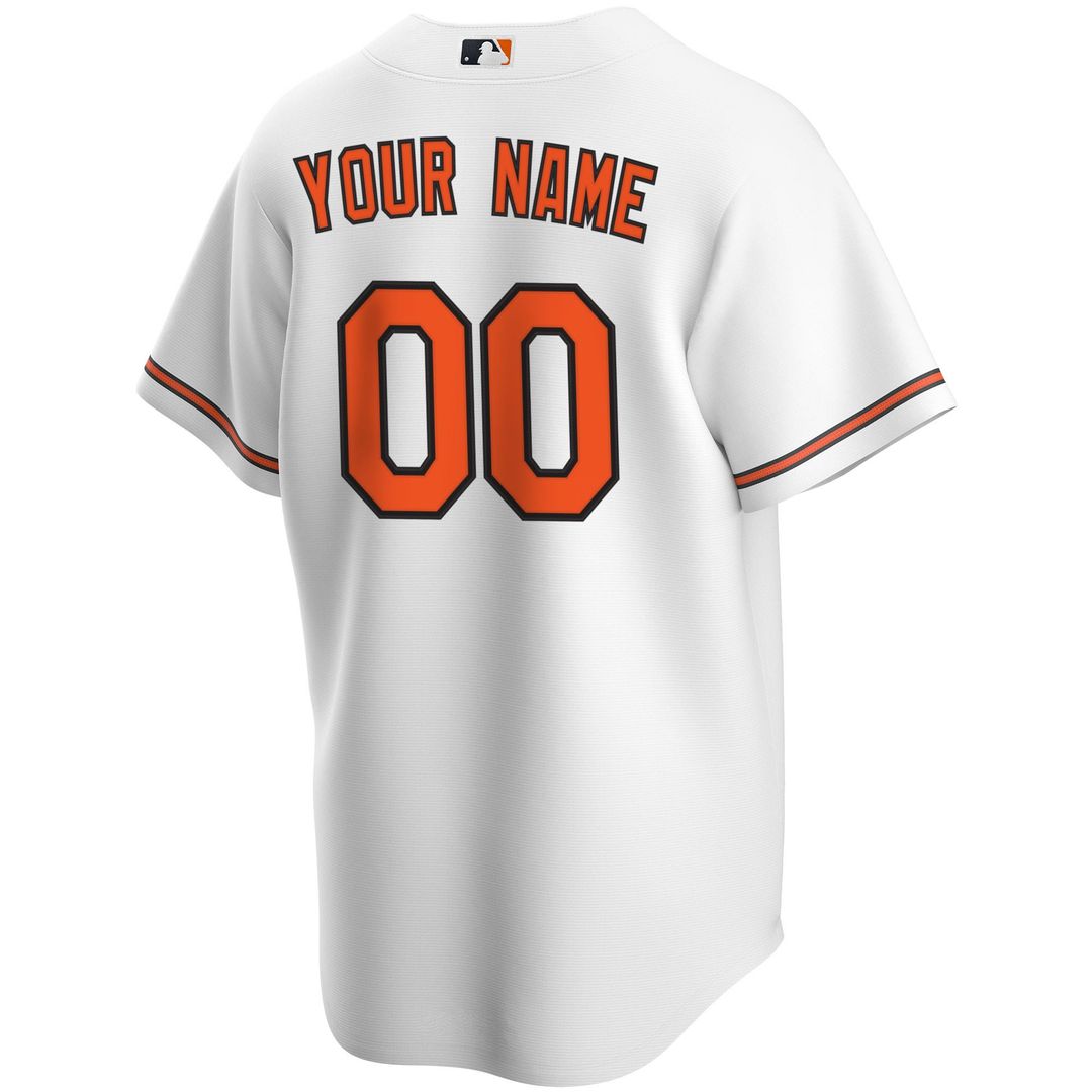 Baltimore Orioles Home Replica Custom Jersey - White