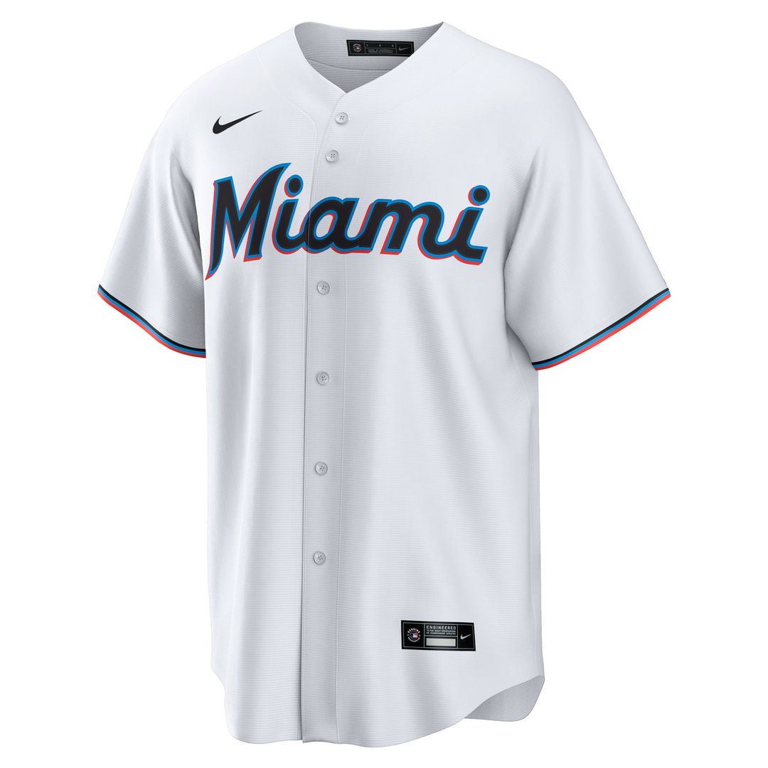Miami Marlins #1 Groom Home Jersey - White