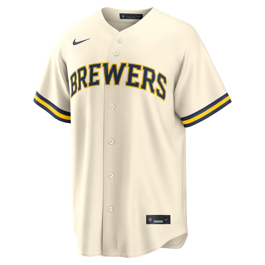 Andrew Vaughn Milwaukee Brewers Home Jersey - Cream