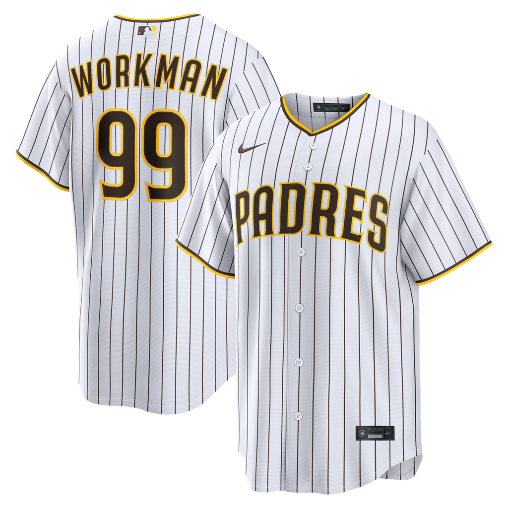 Gage Workman San Diego Padres Home Jersey - White
