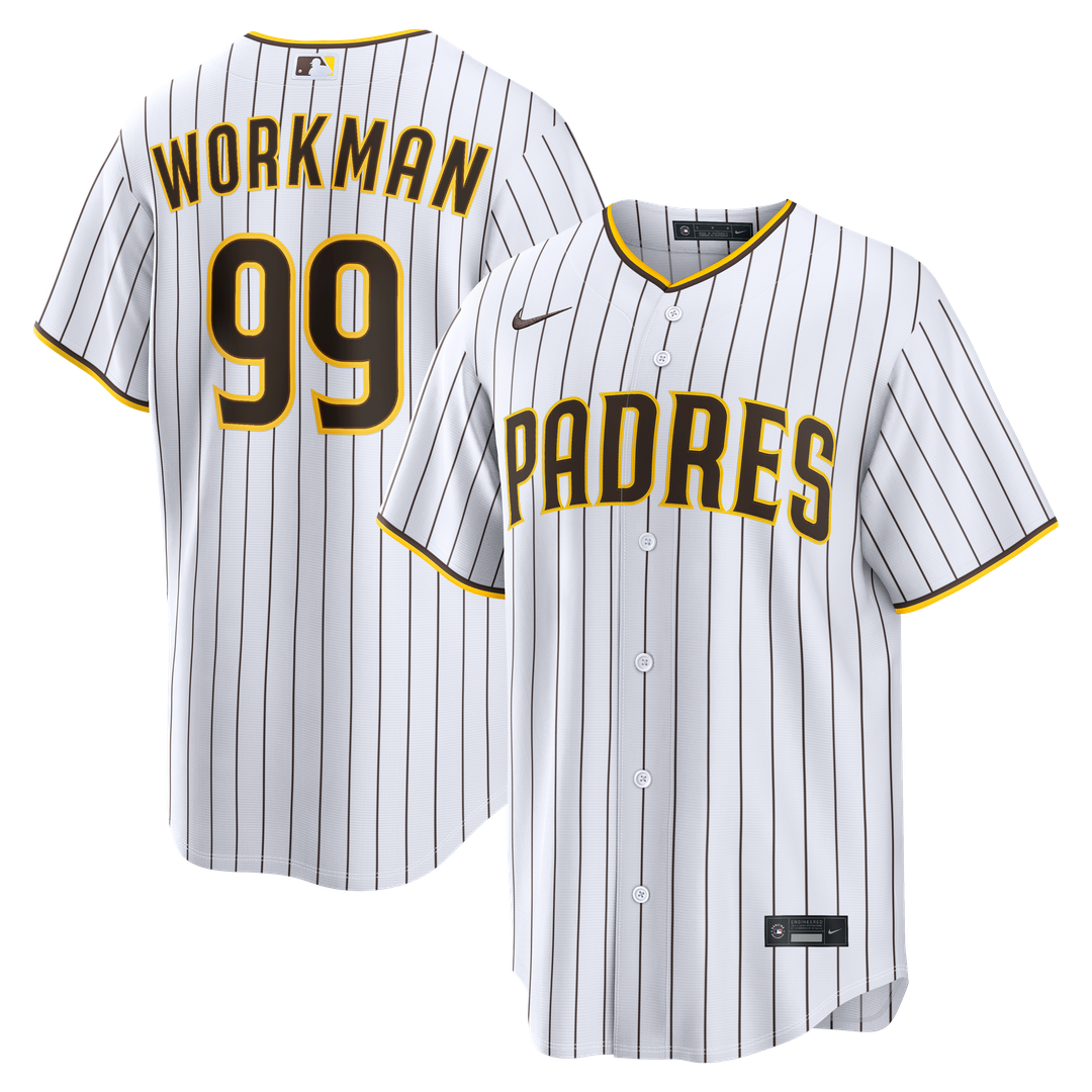 Gage Workman San Diego Padres Home Jersey - White