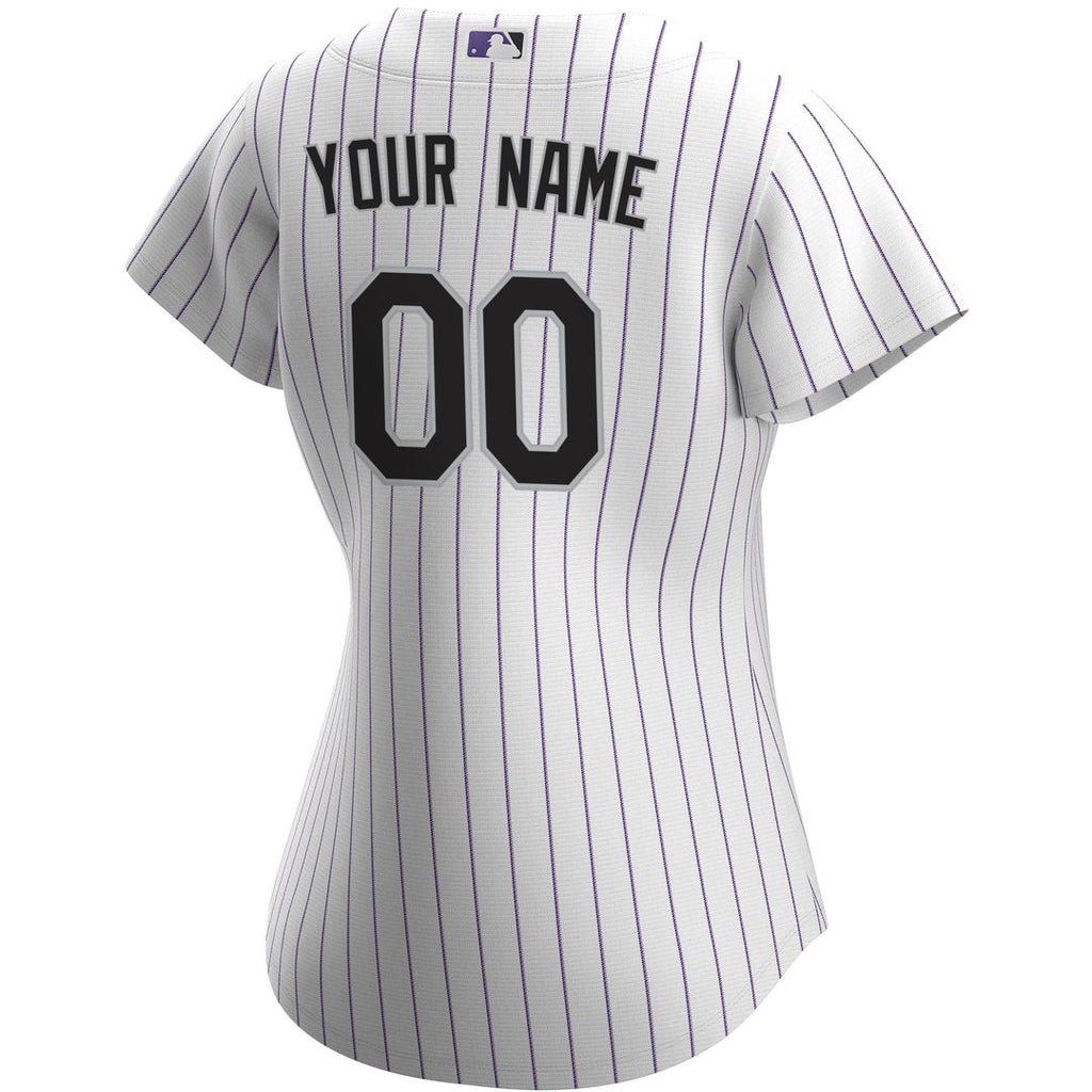 Colorado Rockies Women's Home Replica Custom Jersey - White