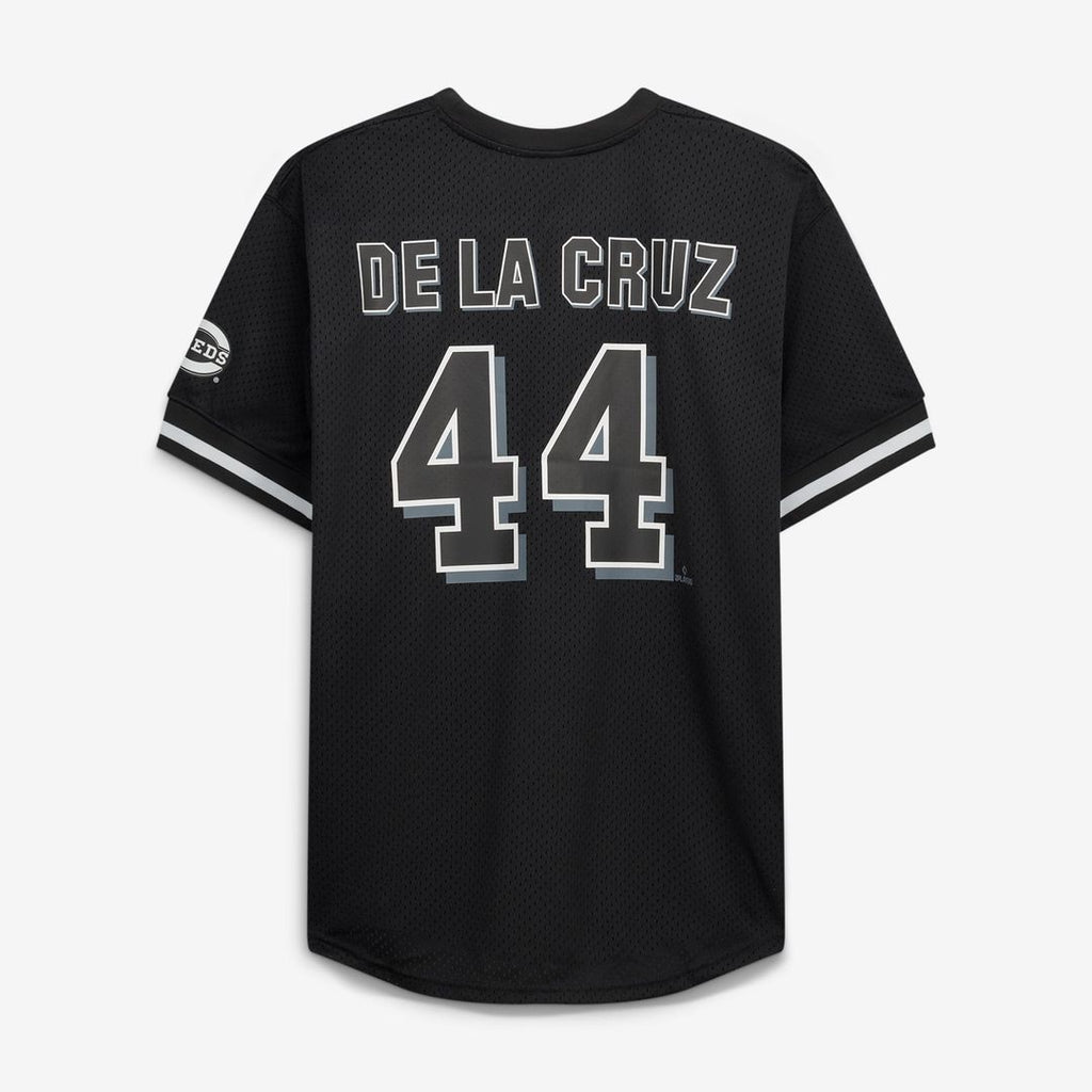 Elly De La Cruz Cincinnati Reds Big & Tall Heavyweight Mesh Jersey - Black/White