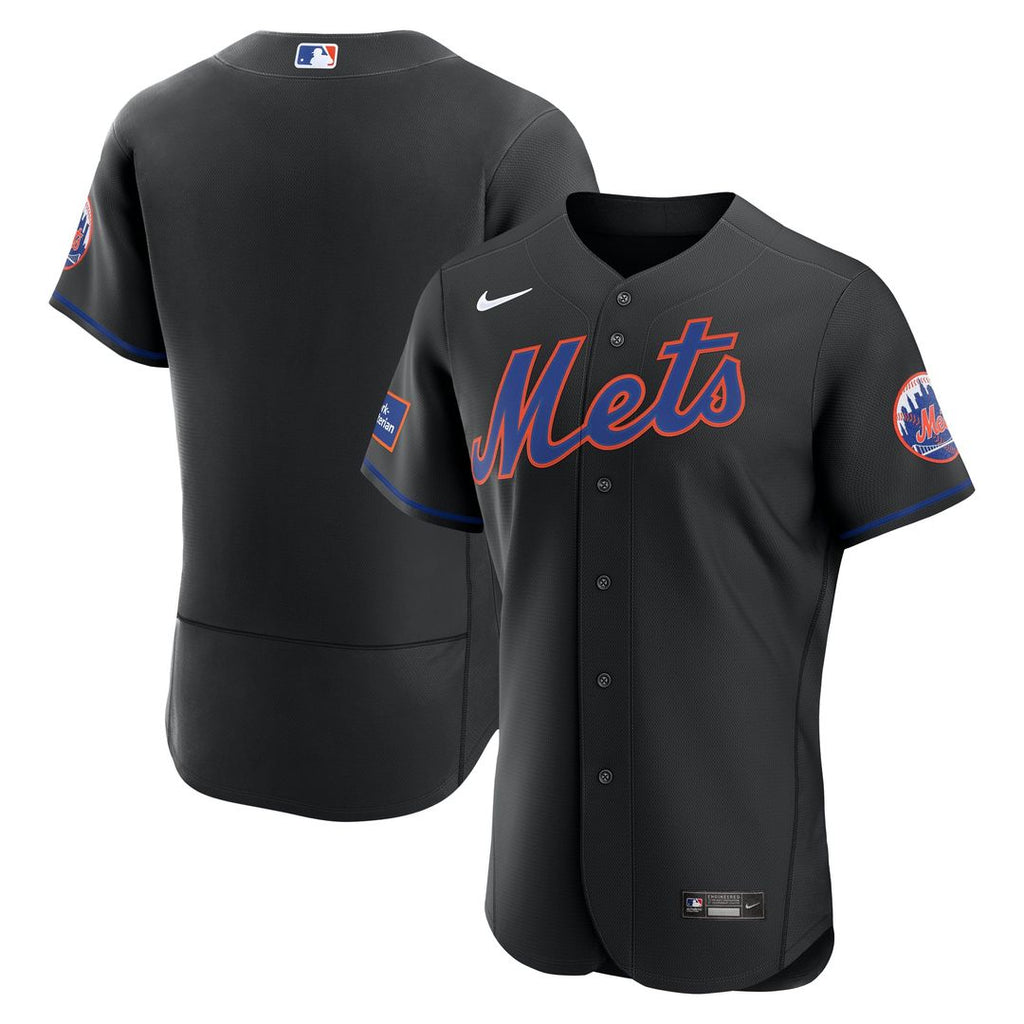 New York Mets Alternate Sponsor Patch Jersey - Black