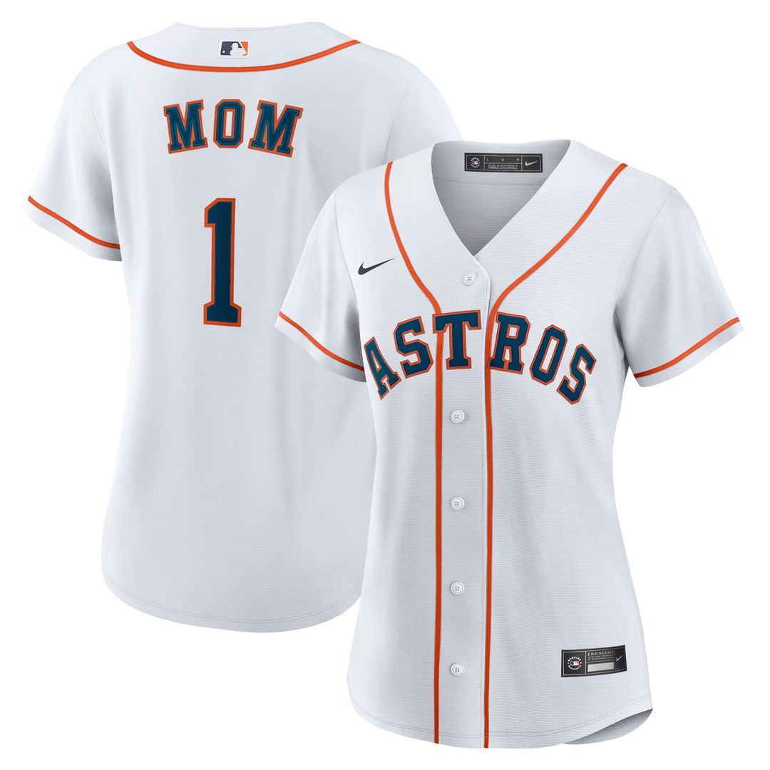 Houston Astros Women's #1 Mom Home Jersey - White