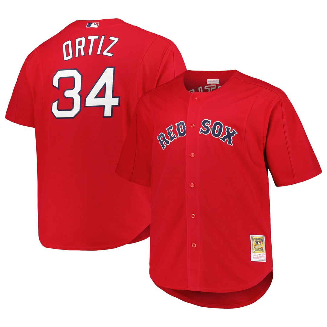 David Ortiz Boston Red Sox Big & Tall Mesh Jersey - Kelly Green