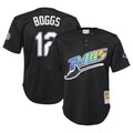 Wade Boggs Tampa Bay Rays Youth Mesh Jersey - Black