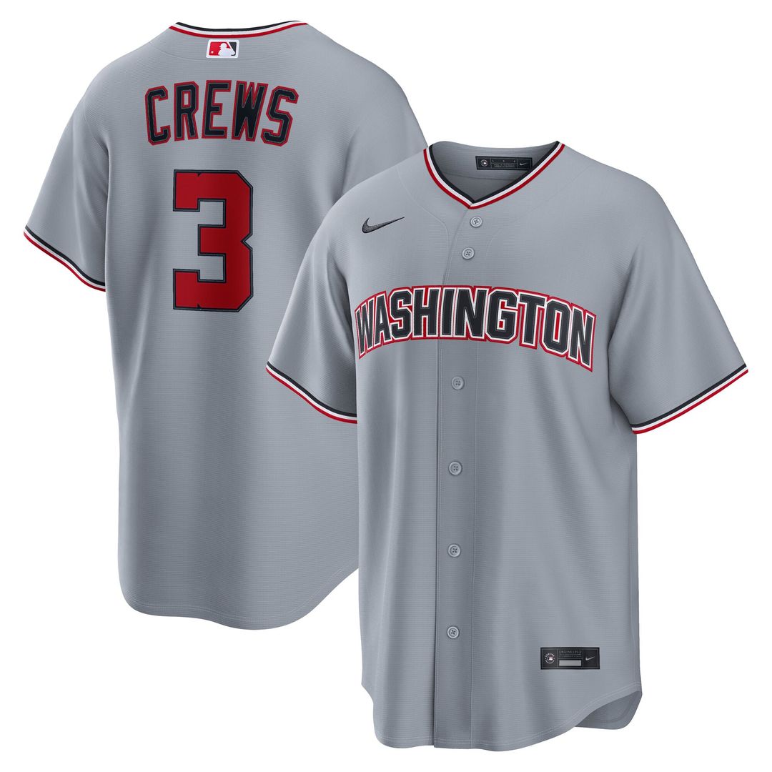 Dylan Crews Washington Nationals Road Jersey - Gray