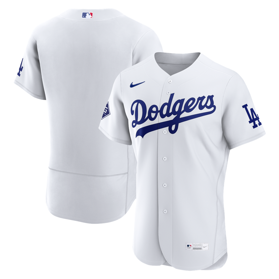 Los Angeles Dodgers Home Sponsor Patch Jersey - White