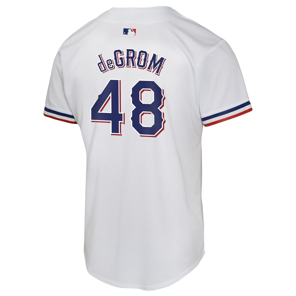 Jacob deGrom Texas Rangers Youth Home Jersey - White