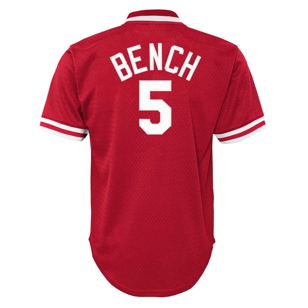 Johnny Bench Cincinnati Reds Youth Mesh Jersey - Red