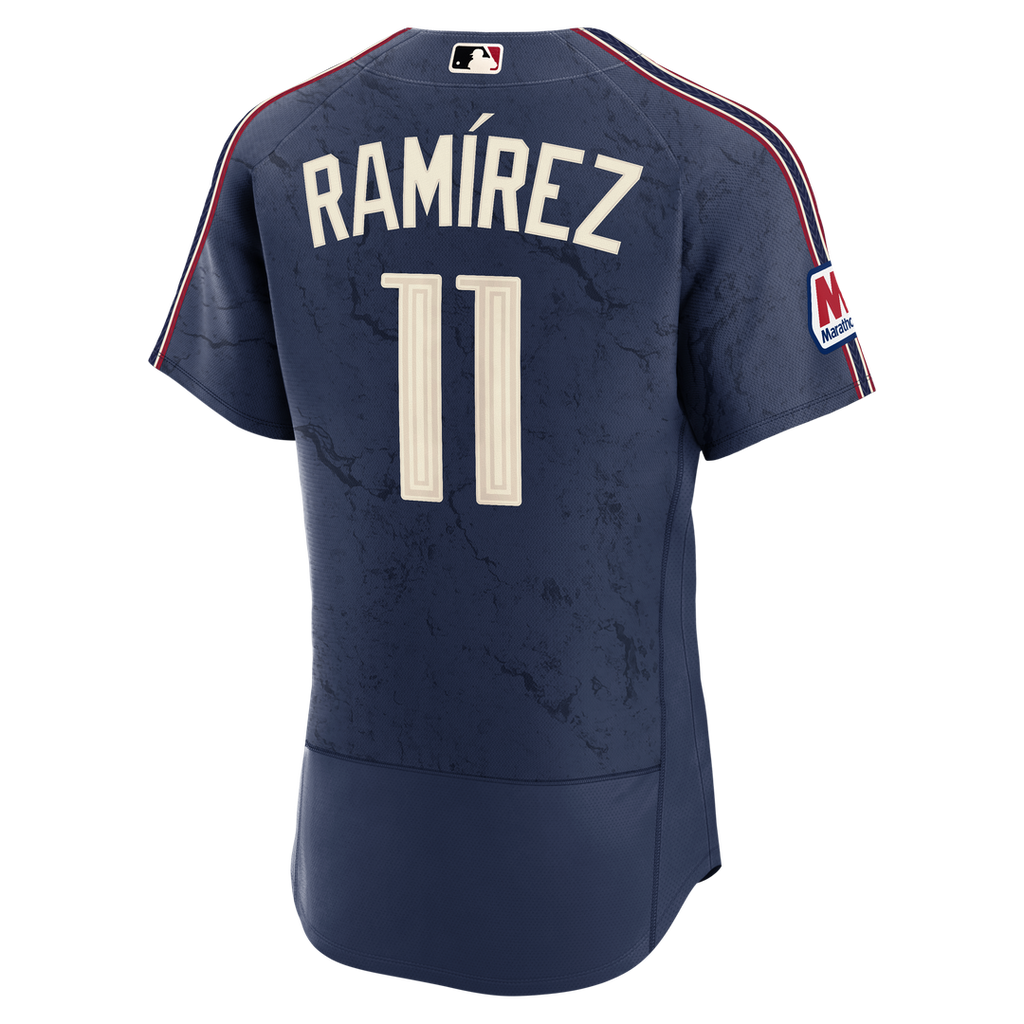 José Ramírez Cleveland Guardians Authentic Sponsor Patch Jersey - Navy