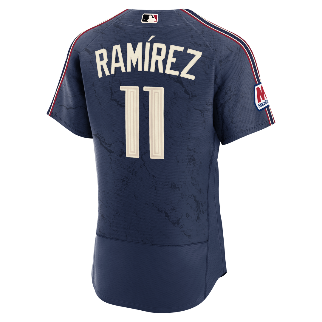 José Ramírez Cleveland Guardians Authentic Sponsor Patch Jersey - Navy