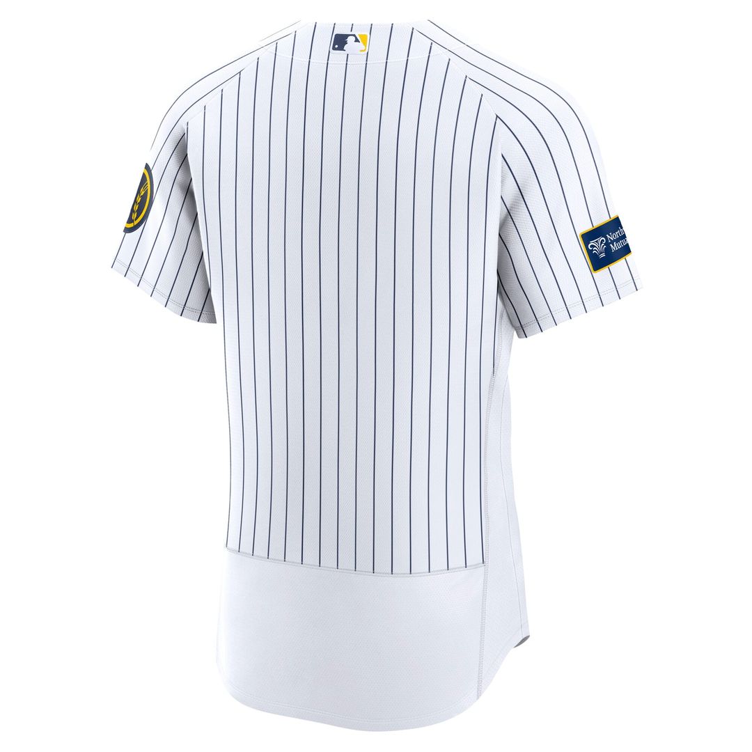 Milwaukee Brewers Home Sponsor Patch Jersey - Cream