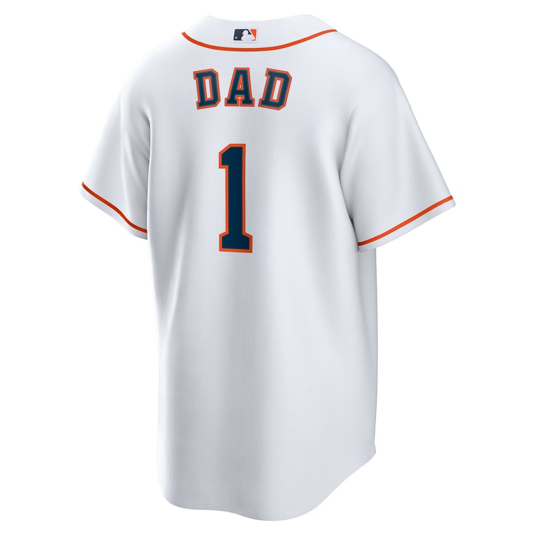 Houston Astros #1 Dad Home Jersey - White
