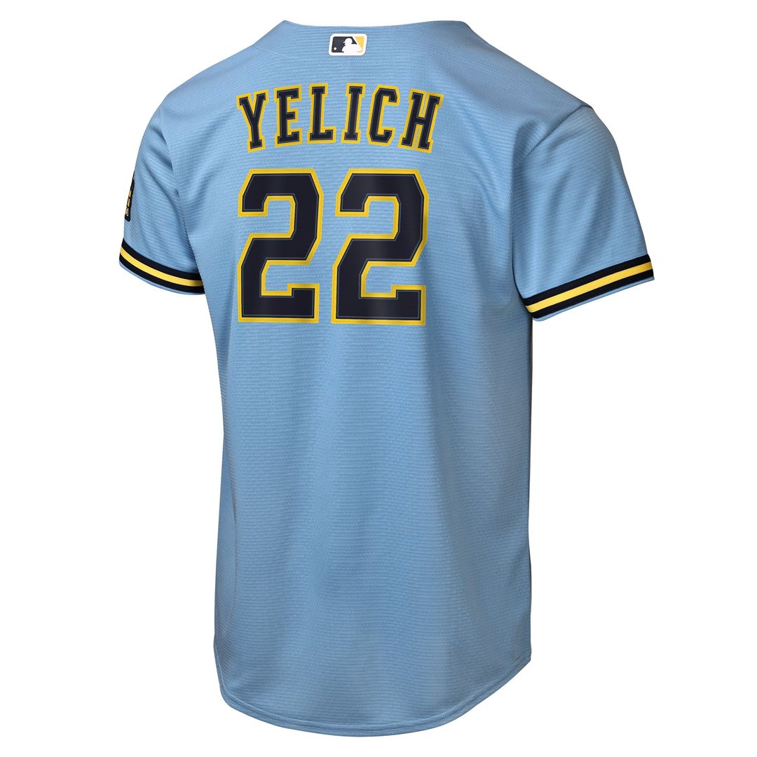 Christian Yelich Milwaukee Brewers Youth Road Jersey - Powder Blue