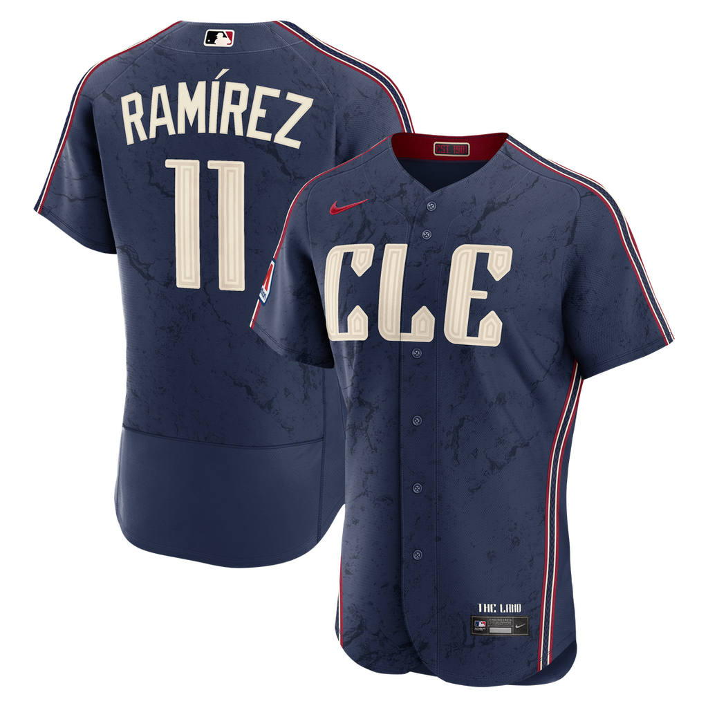 José Ramírez Cleveland Guardians Authentic Sponsor Patch Jersey - Navy