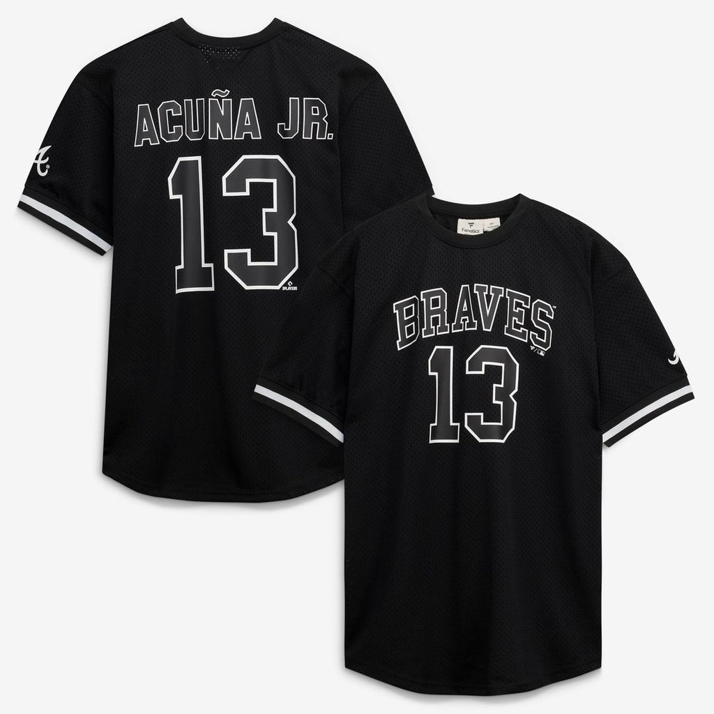 Ronald Acuña Jr. Atlanta Braves Big & Tall Heavyweight Mesh Jersey - Black/White