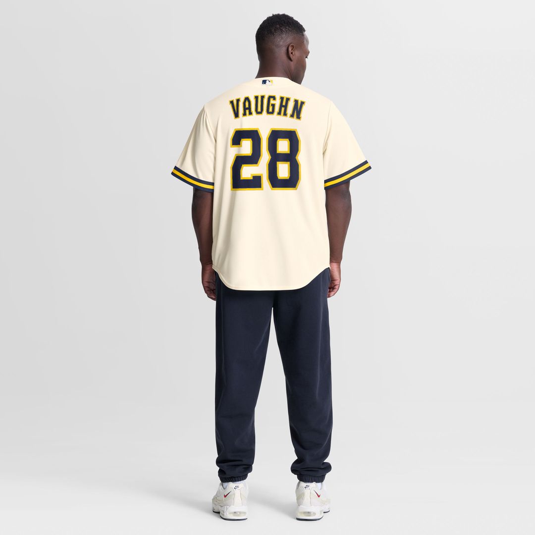 Andrew Vaughn Milwaukee Brewers Home Jersey - Cream