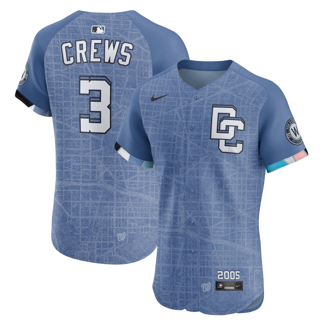 Dylan Crews Washington Nationals 2025 Elite Player Jersey - Blue