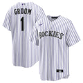 Colorado Rockies #1 Groom Home Jersey - White